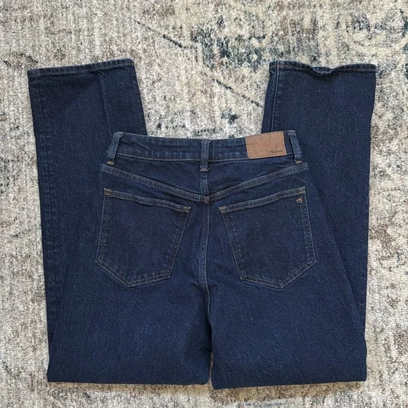 Madewell Women's Straight Leg Jeans - Dark Blue - Picture 5 of 8